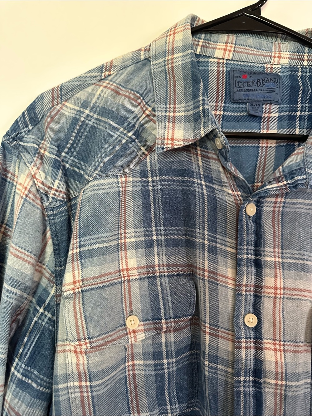 LUCKY Brand Vintage-Style Blue Plaid Button-Up Shirt - Men - Picture 3 of 10